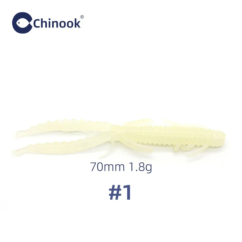 Chinook Split Tail, Soft Bait - Silicone Finesse Bait, Crawfish