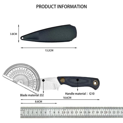 BM 203BT Fixed Blade Knife with Sheath D2 Steel Blade G10 Handle- Outdoor EDC Camping Knife, Hiking, Hunting, Survival Tool