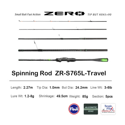 PURELURE ZERO Small Bait, Light, High Carbon, Long Throwing Spinning Rod, BFS , UL , Stream killer