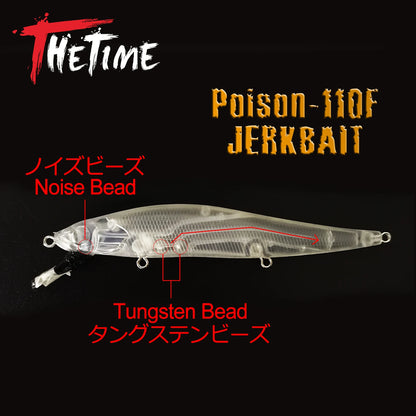 Thetime PS110F 14g Slow Rising, Floating Minnow-Jerkbait- For Pike And Perch-- Works for ALL PREDATORS