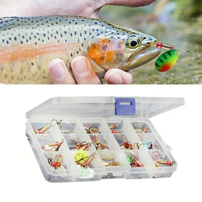 30pcs Metal  Spinning Lure with Treble Hook,  for Freshwater and Saltwater