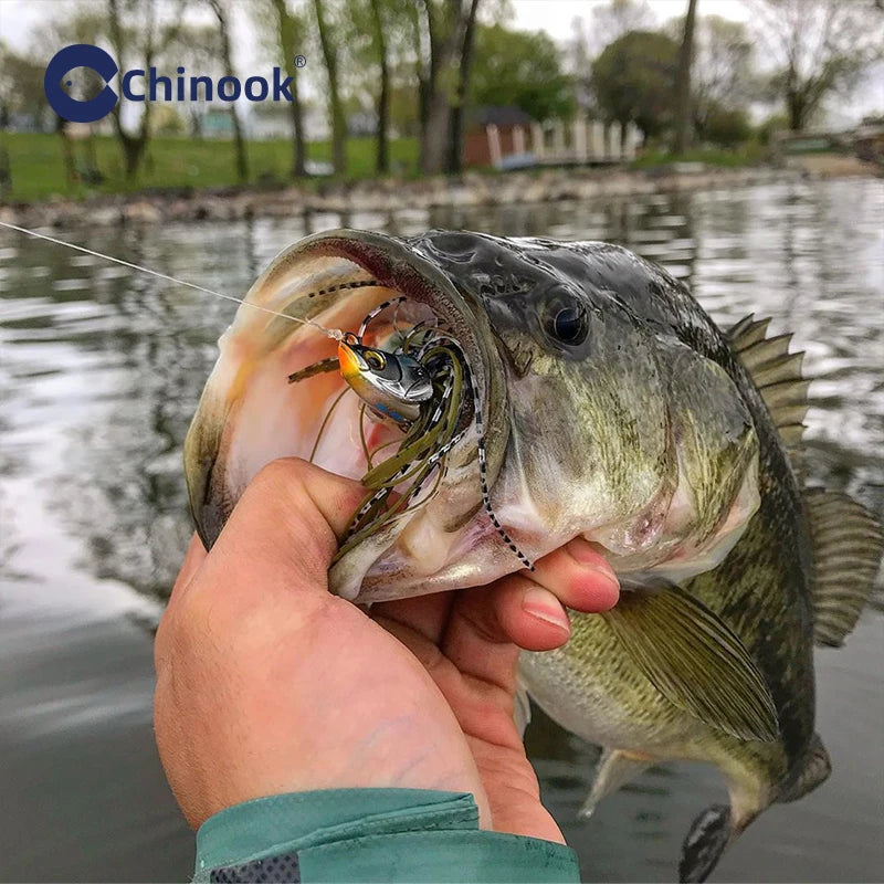 1PCS 13g Metal Jig, Bass Jig, Spinner Bait, Silicone Skirt