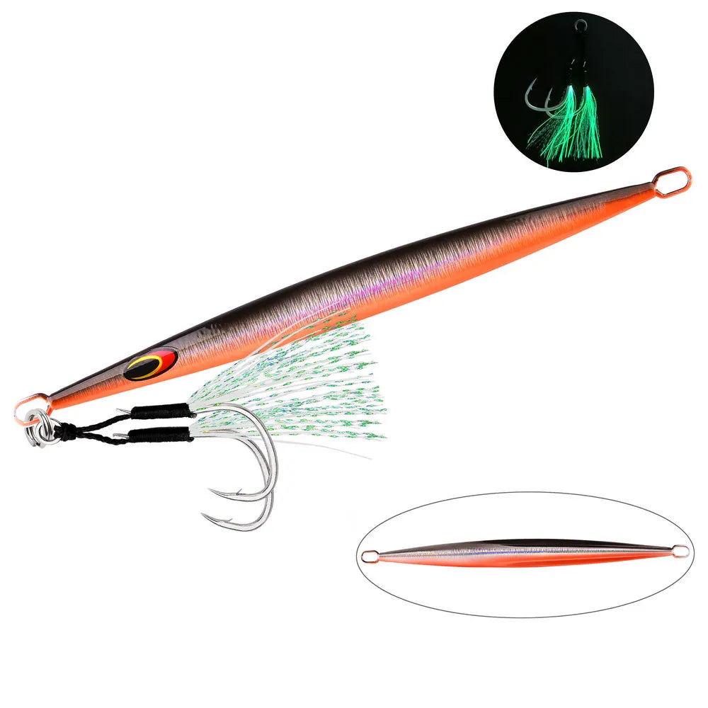1PC 80g 100g 150g 200g Saltwater Metal Jigs- Deep Sea - Vertical Speed Jigs
