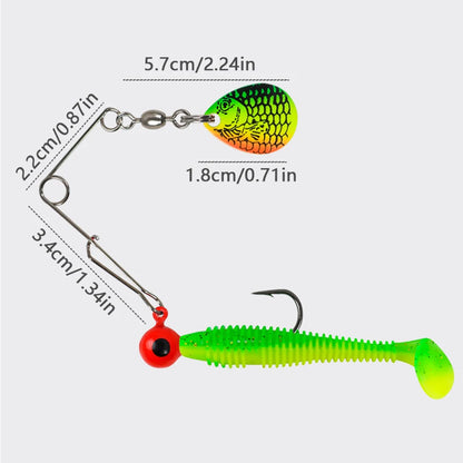 5pcs Soft Fishing Lures Set , Spinnerbait arms and jigheads, with paddletails--for ALL PREDATORS