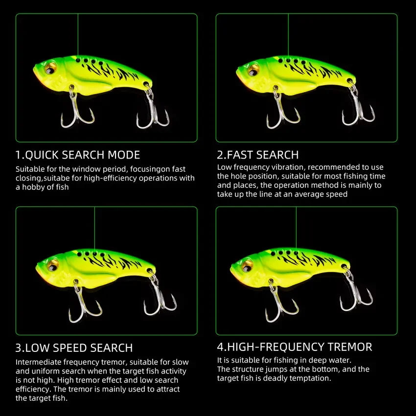Aorace 5pcs/box Metal VIB 3/7/10/15/20g Fishing Lure, Vibration Spoon, BLADE-BAITS/ VIB Tackle