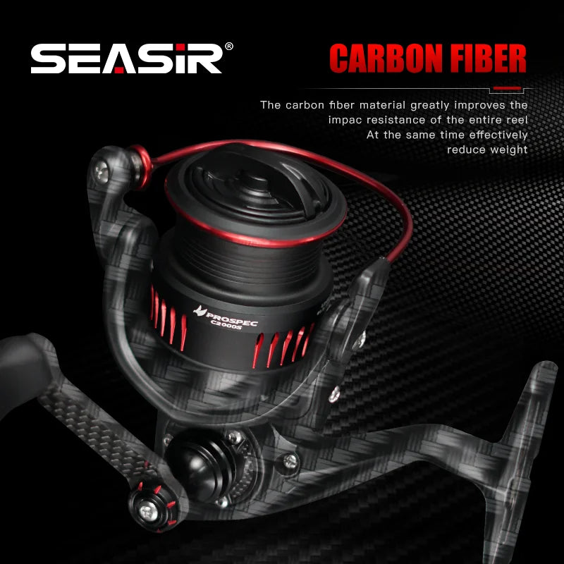 Seasir Prospec Spining Reel P-Series- Ultralight, Carbon Fiber Washers ,8+1BB Max Drag 9Kg- Freshwater or Saltwater Fishing