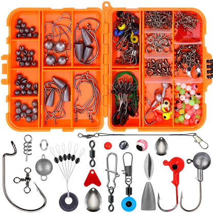 257pcs Fishing Accessories Kit, Complete  Set with Hooks, Perfect for Sea & Shore , Bass Fishing, Professional Fishing Tackle