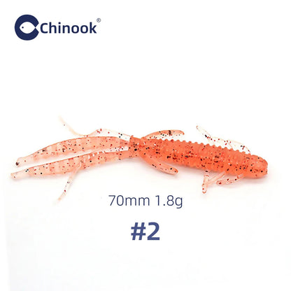 Chinook Split Tail, Soft Bait - Silicone Finesse Bait, Crawfish