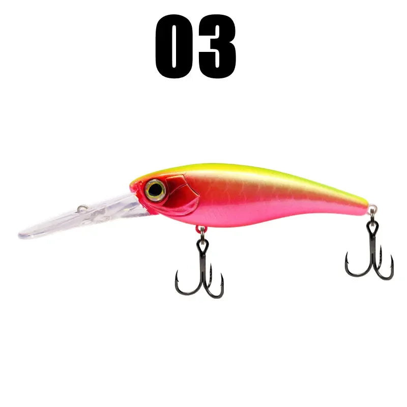 GREENSPIDER Suspending Crankbait-Minnow/ 65mm 10g Shad Hard Bait, Deep Diver, Depth 1.5m / Long Casting
BASS, PIKE, TROUT, WALLEYE, SALMON