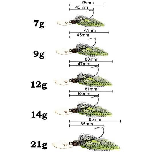 Chatter-Bait 7g/9g/12g/14g/21g  Bladed Jig Kit- For Bass, Walleye, Trout, Pike, Perch