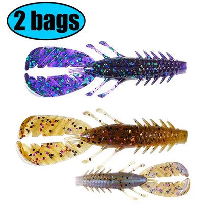 SUNMILESUNMILE 8pcs 75mm2.95inch Craw Baits,Softbats- Bass Baits