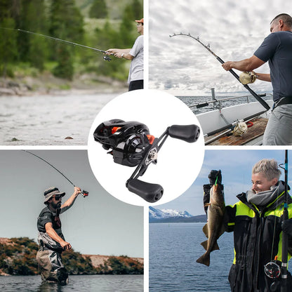 Baitcasting Reel Magnetic Brake System Baitcasting Fishing Reel Right Left Hand High Speed Fishing Reel for Fresh, Saltwater