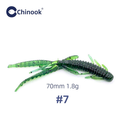 Chinook Split Tail, Soft Bait - Silicone Finesse Bait, Crawfish