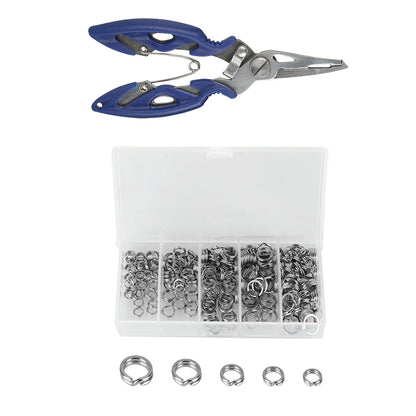 200Pcs Fishing Split Rings Set 5 Size Stainless Steel O Rings , Connector For  Fishing
