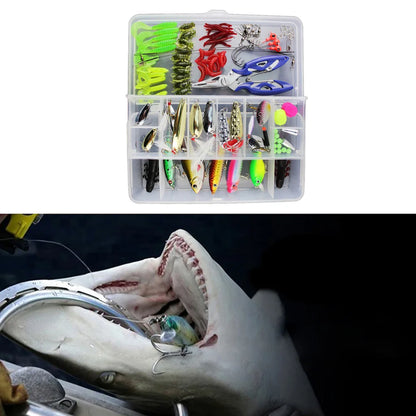 132PCS Fishing Lures/ Tackle- Mixed Hard Baits, Soft Baits, VIB Topwater & Floating Fishing Lures, Hooks/ Fishing Kit