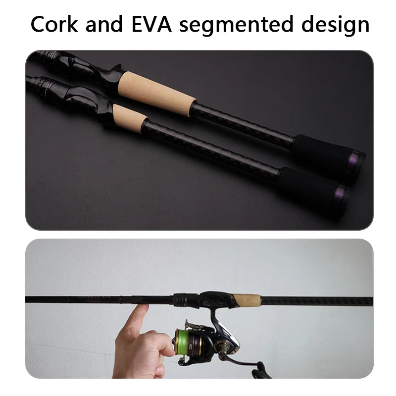 PURELURE SHARPEN Travel Soft Lure Long Spinning and Casting XF/MF Action Rods, FUJI Components- Bass, Pike Rod Fishing Rod