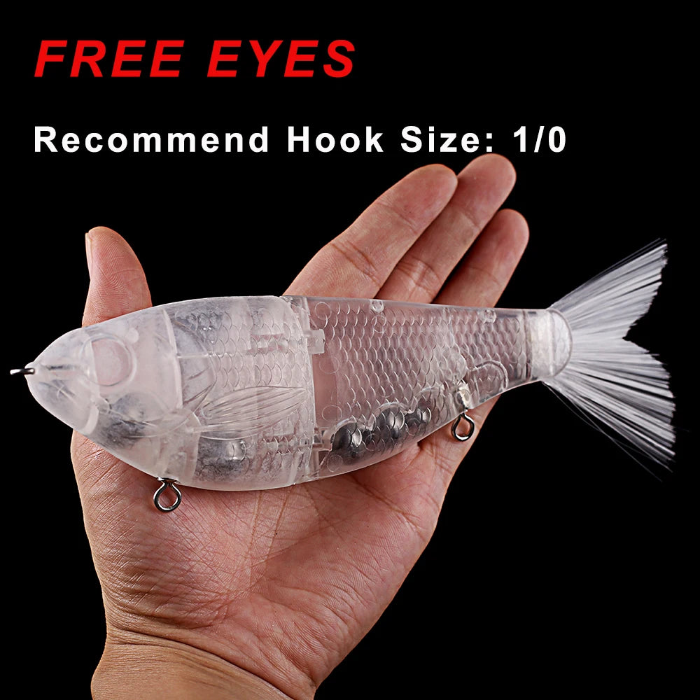 PyroCatus 3pcs Unpainted Fishing Blanks 18cm/67.5g Glide Swimbait for Big Game Fishing DIY Hard Baits