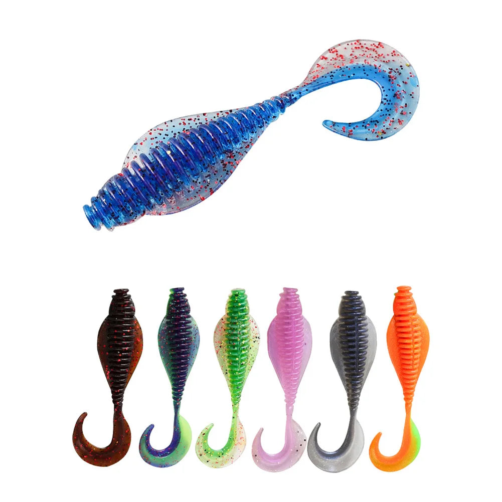 8pcs Artificial Bait 80mm 3.7g, Soft Bait for Crappie, Bass, Walleye, Trout