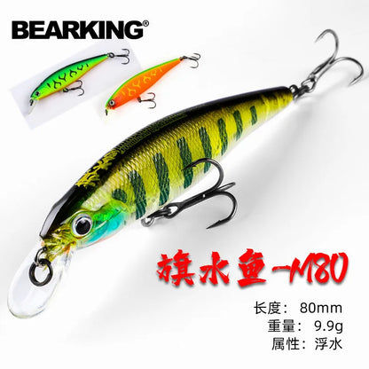 BEARKING New Arrival 80mm 10g Minnow Jerking Bait For Fishing Bass, Pike, Trout, Walleye, and ALL Predators