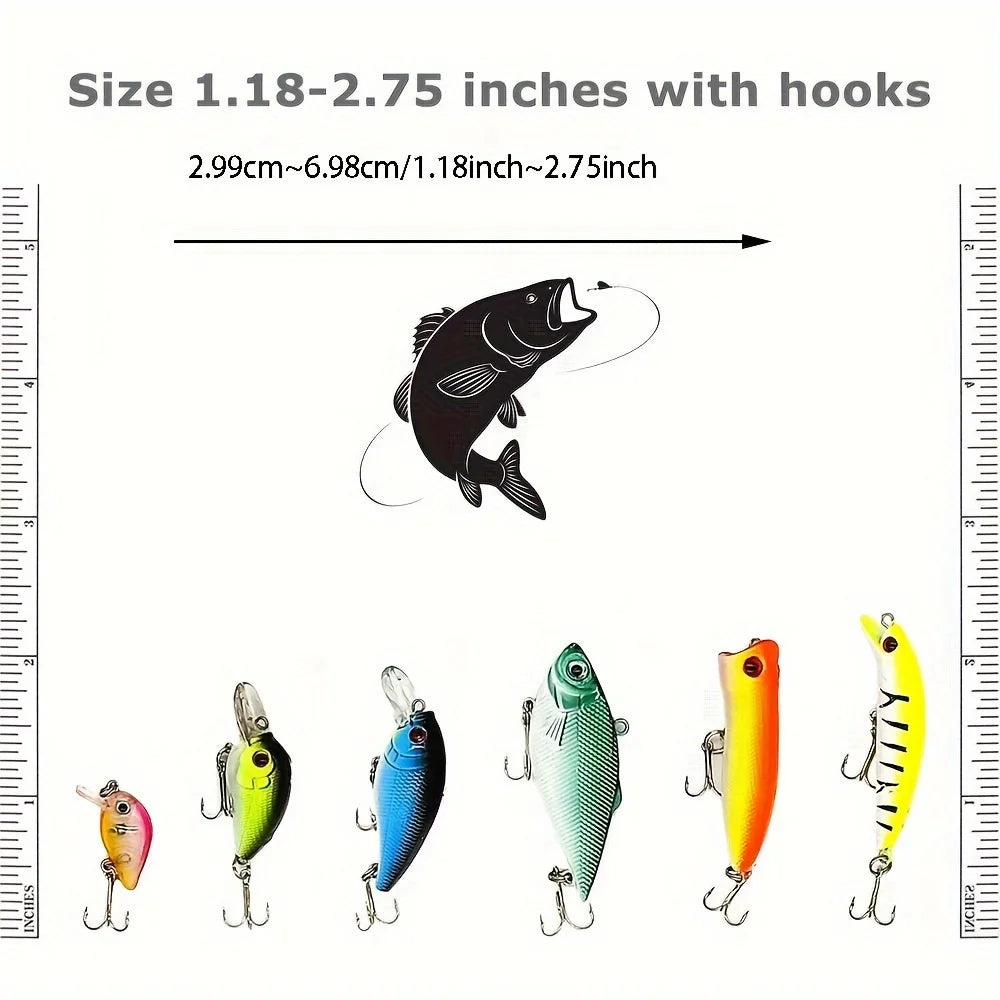 30pcs Fishing Lures Set – Crankbaits, Minnow Baits  for Freshwater & Saltwater