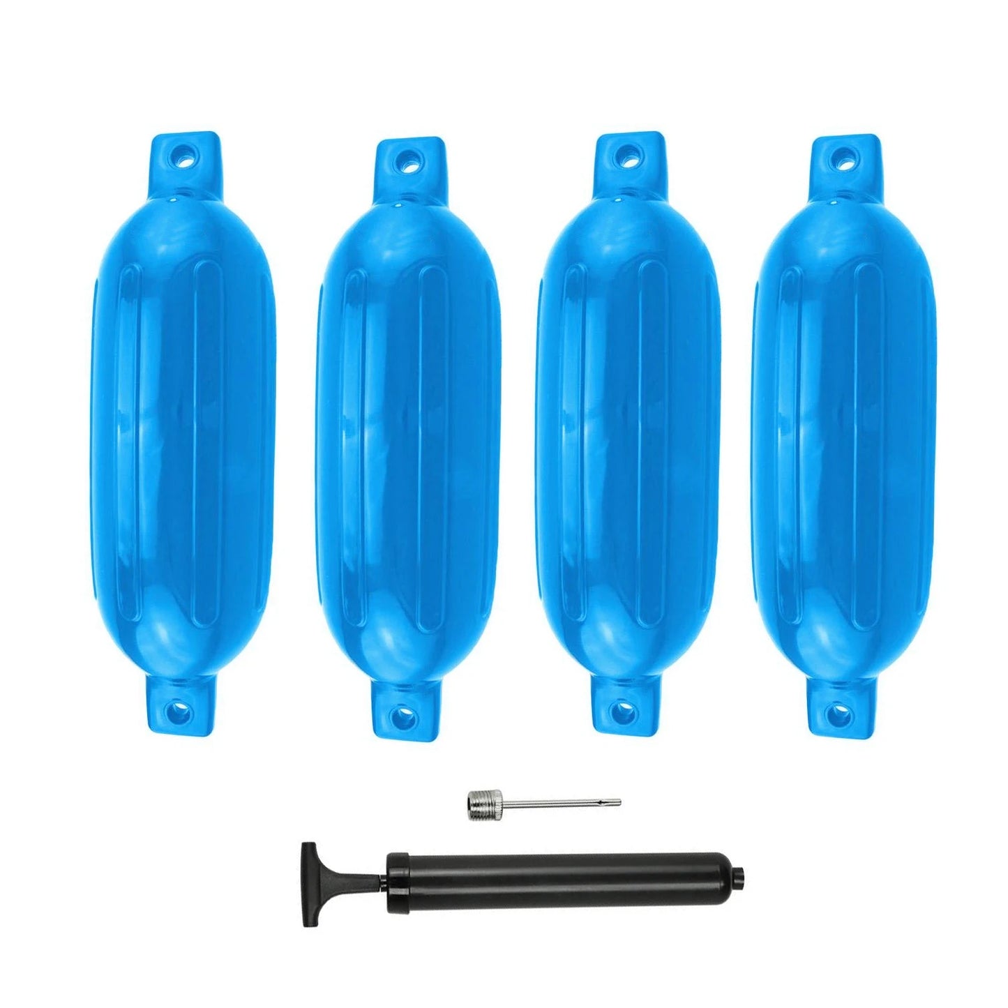 4PCS Ribbed Boat Fender 6.5"x23" Marine Dock Bumper Protector for Yacht, Kayak, Canoe, Boat