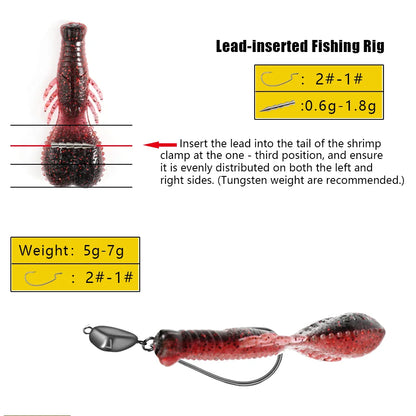 SUNMILE Stick Bait 6.2cm6.6g Weighted Soft Plastics, Craw,  For Bass