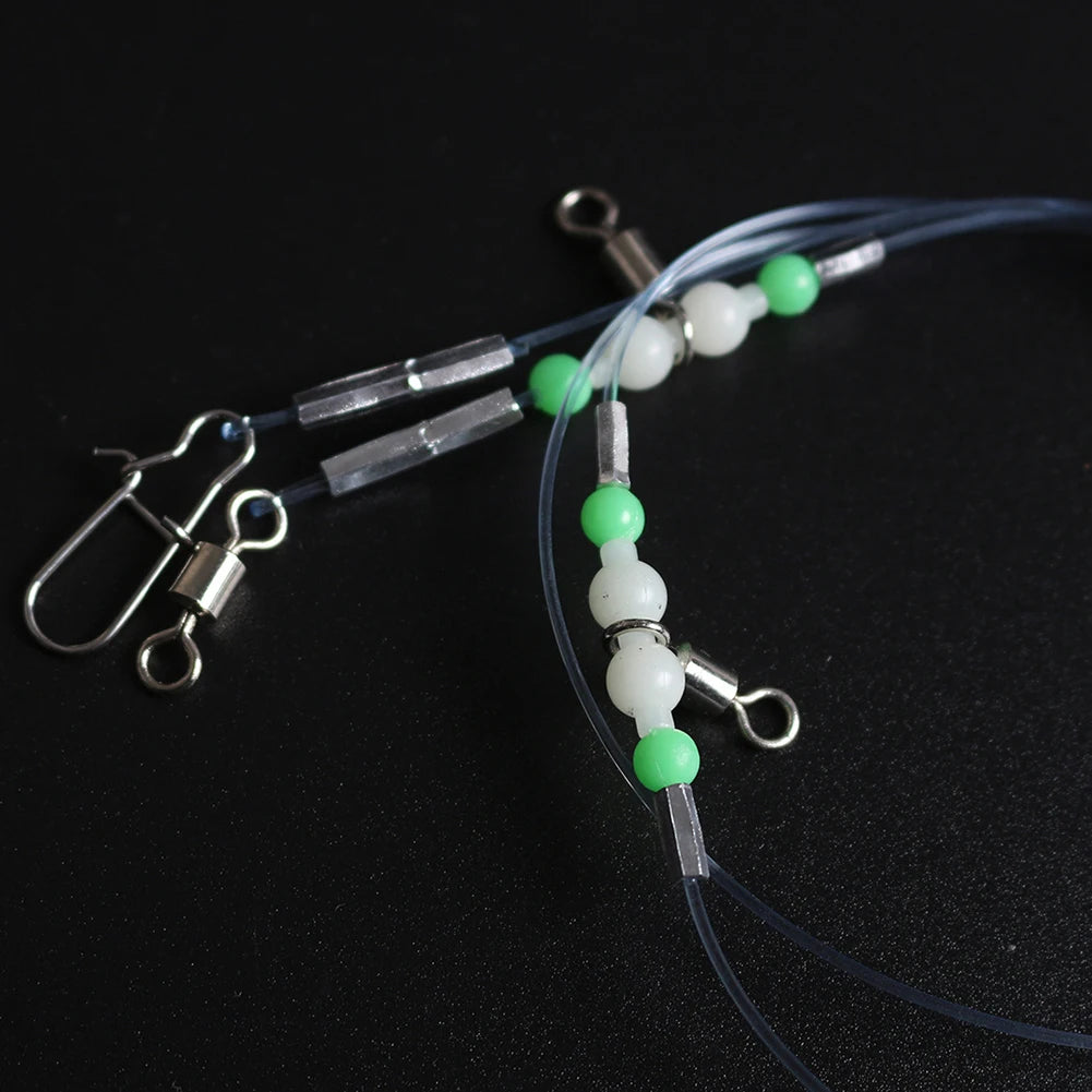Night Glow Fishing Leaders Fishing Leader  with Swivels and Snaps  for Saltwater Freshwater