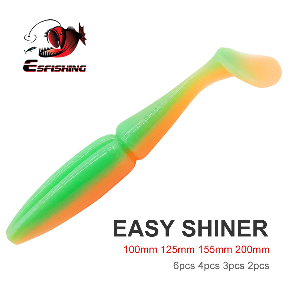 ESFISHING Pike, Walleye, Bass Fishing Lure 100mm125mm155mm 200mm- Easy Shiner- boot tail