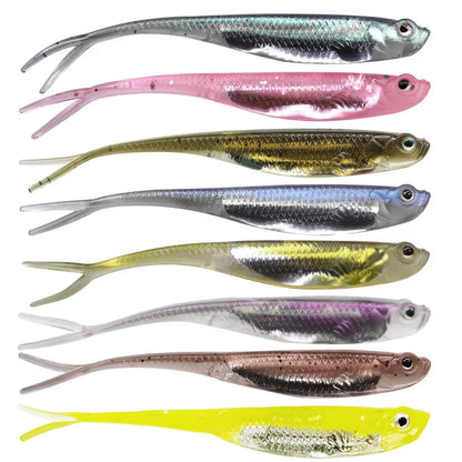 10pcs/12pcs Soft Jerk Baits- 7.5cm 10cm Silicone , For Perch, Bass, Walleye, Pike, Trout Fishing