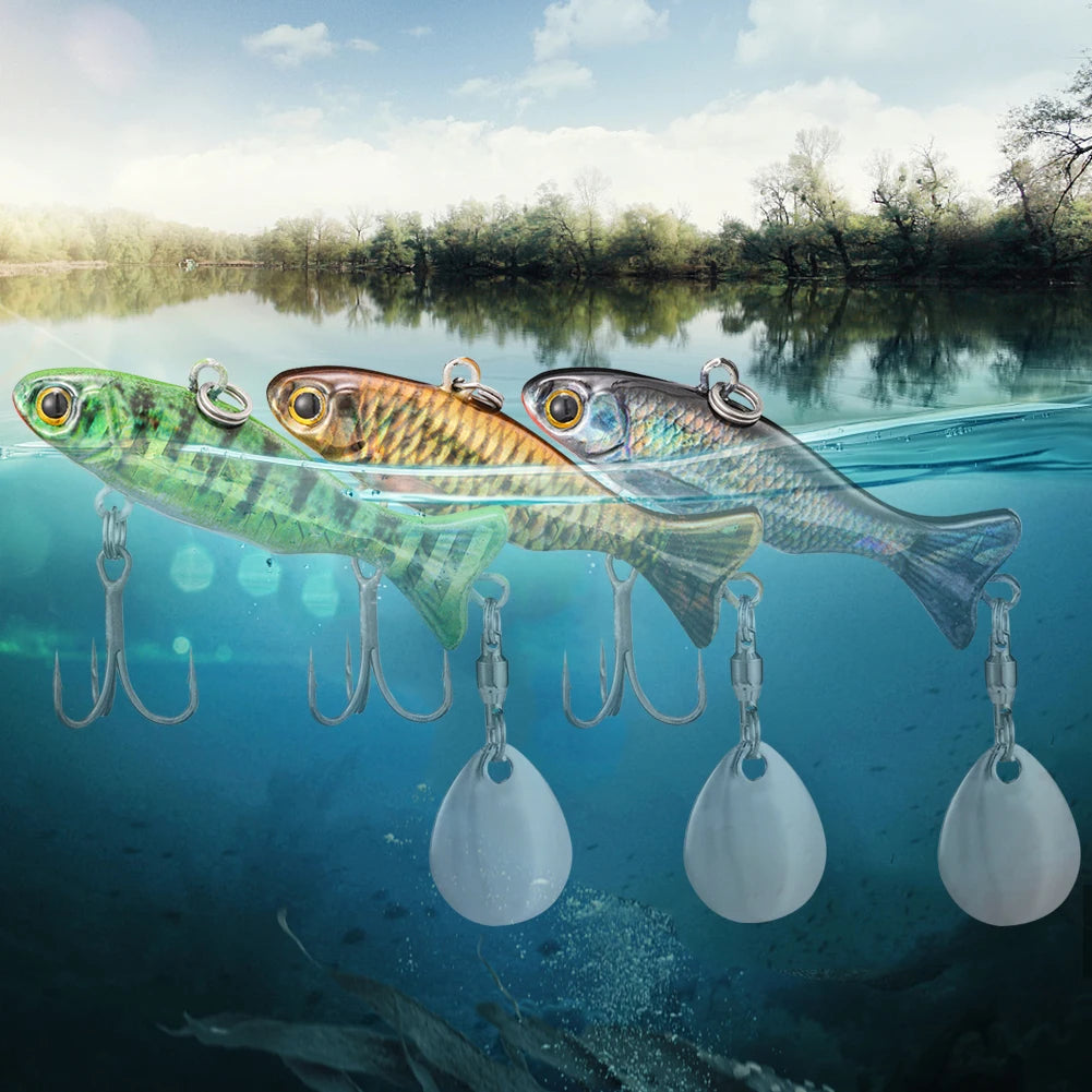 Metal Vib Fishing Lure 23g, Treble Hooks- Bass, Pike, and ALL PREDATORS
