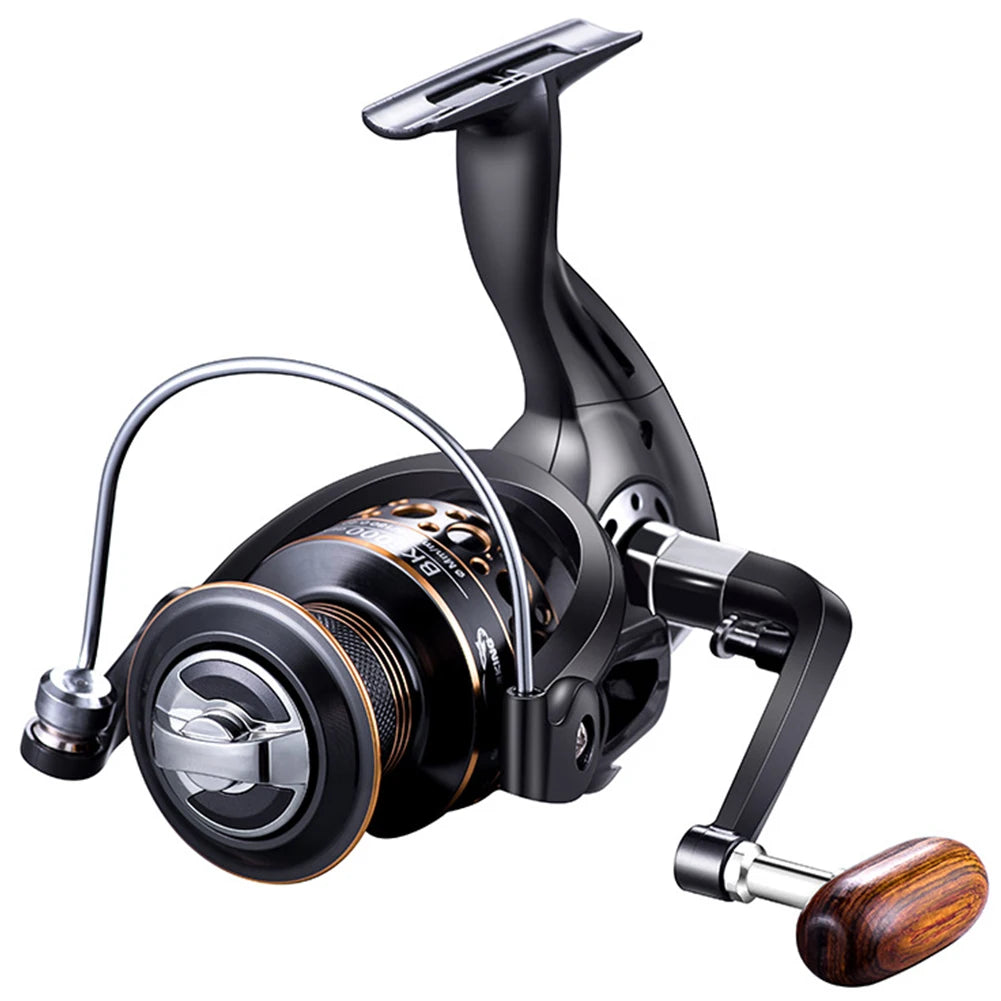 Spinning Reels Saltwater Freshwater with Wood Handle, Max Drag Power