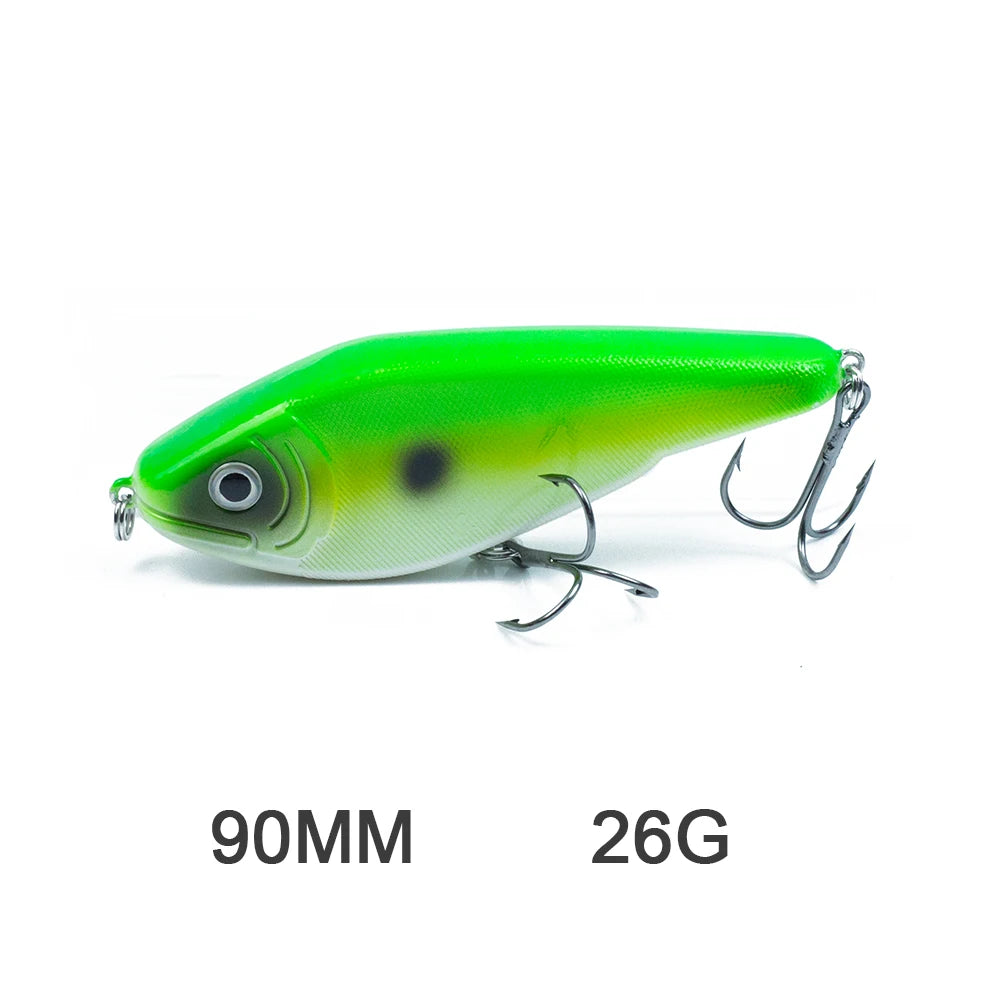 Hanlin Glide/Jerk-bait 75/90/120/150/mm 
FOR BASS, WALLEYE, PIKE, MUSKY, STEELHEAD, SALMON, CATFISH, STRIPERS & INSHORE SPECIES LIKE DRUM, SNOOK, SPECKLED TROUT