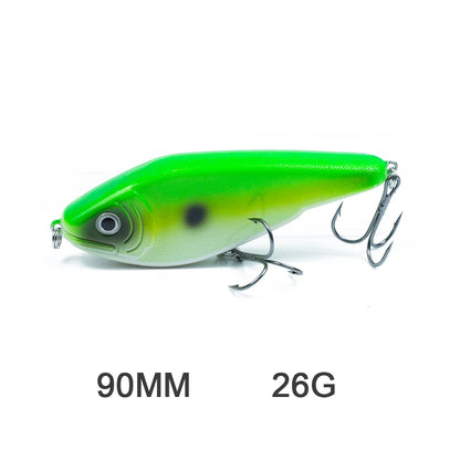 Hanlin Glide/Jerk-bait 75/90/120/150/mm 
FOR BASS, WALLEYE, PIKE, MUSKY, STEELHEAD, SALMON, CATFISH, STRIPERS & INSHORE SPECIES LIKE DRUM, SNOOK, SPECKLED TROUT