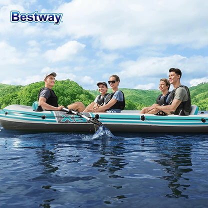 Bestway 65159 5 Person Inflatable Raft, - Durable PVC Material, Large , Kit Format, Highly Buoyant and Stable