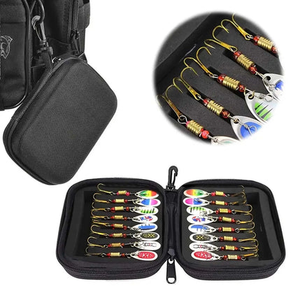 16Pcs Spinner Lure Fishing Set for Pike, Walleye, Trout, Bass, Salmon