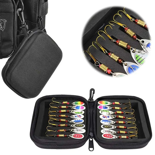 16Pcs Spinner Lure Fishing Set for Pike, Walleye, Trout, Bass, Salmon