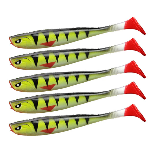 5pcs Soft Swim-Baits Bionic, Vivid, Lure for Freshwater/Saltwater--Predators