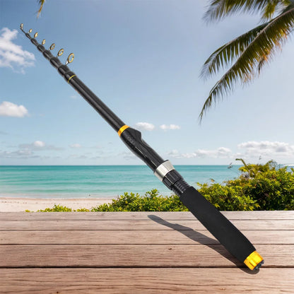 Carbon Fiber Spinning Rod Telescopic Travel Fishing Pole, Travel Rod