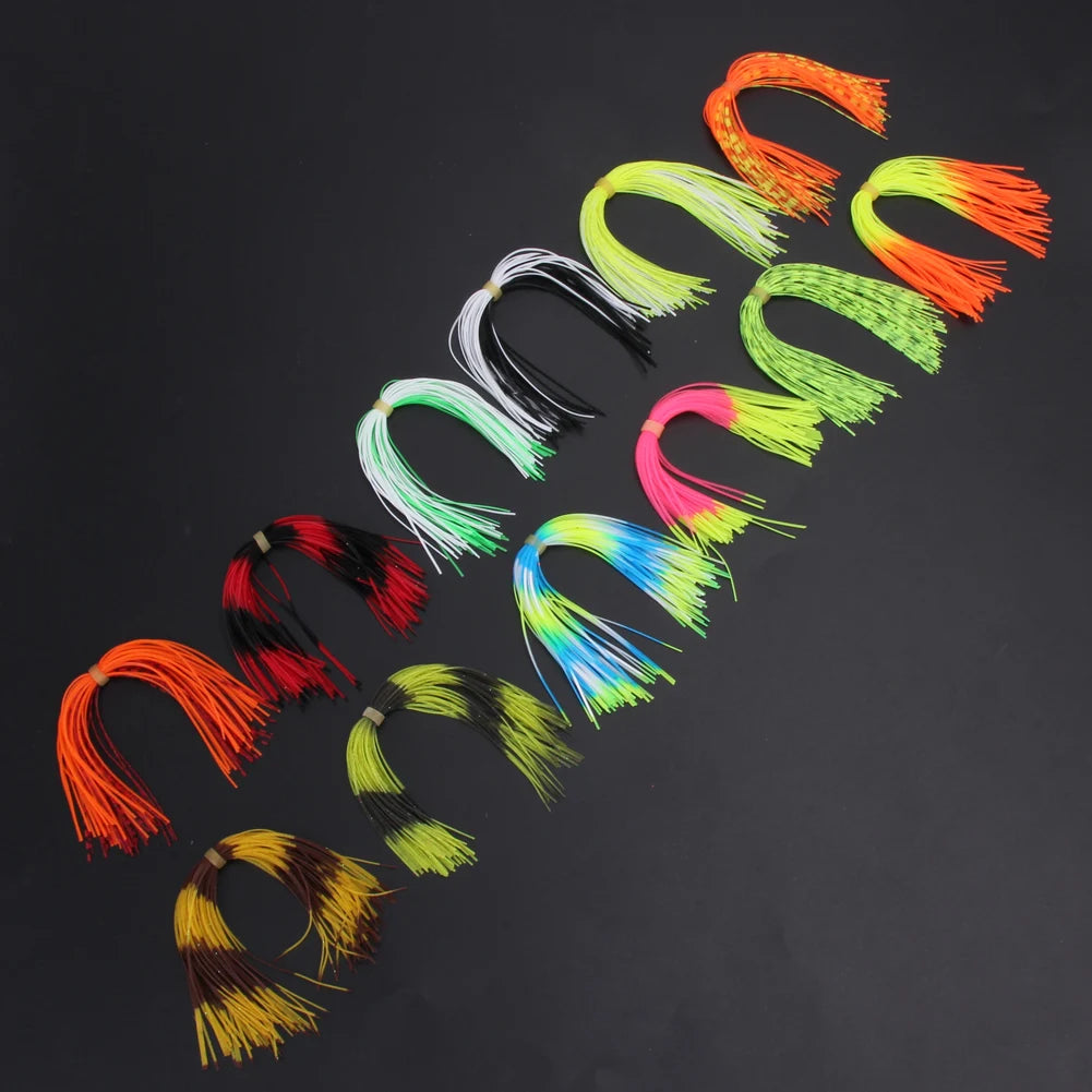 12 Bundles Mixed Color Silicone Skirts , Replacement Fishing Skirts for  Jigs, Spinnerbaits, Buzz-baits, & other Lures