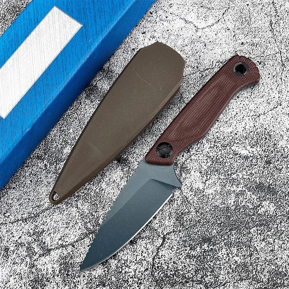 BM 203BT Fixed Blade Knife with Sheath D2 Steel Blade G10 Handle- Outdoor EDC Camping Knife, Hiking, Hunting, Survival Tool