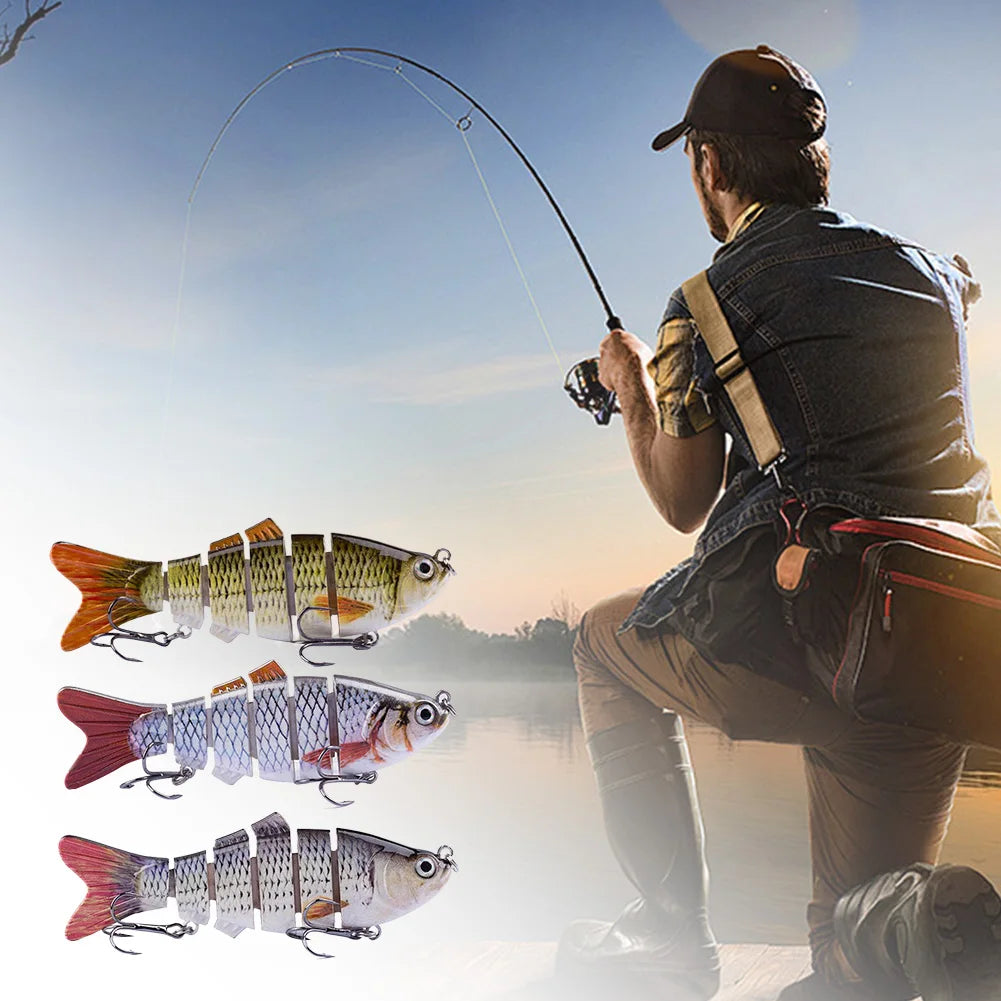Bi10cm/16.5g Robotic Fishing Lure with Treble Hooks Lifelike Slow Sinking ,Bionic Swimming Bait for Freshwater Saltwater