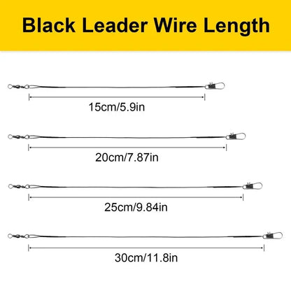 20PC Anti Bite Steel Fishing Line 15/20/25/30cm Steel Wire Leader With Swivel