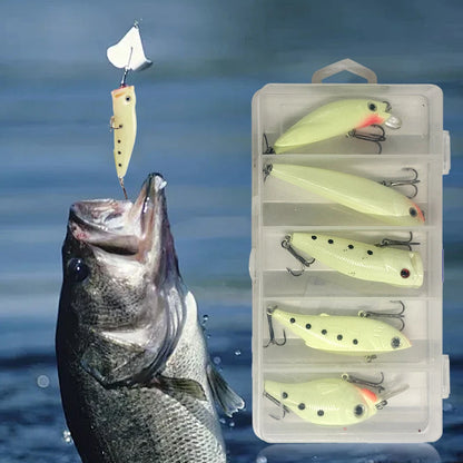 5 Pcs/Set Fishing Lures, Luminous Crankbait, for Night Fishing