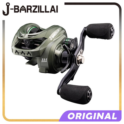 J-BARZILLAI PL 5+1BB 7.0:1 Black 8kg Lure, Baitcasting Fishing Reel