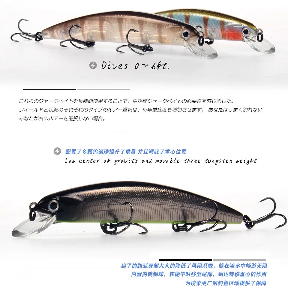 Bearking M109 11cm 17g Dives 1.5m super weight system/long casting SP minnow/New model JERKBAIT