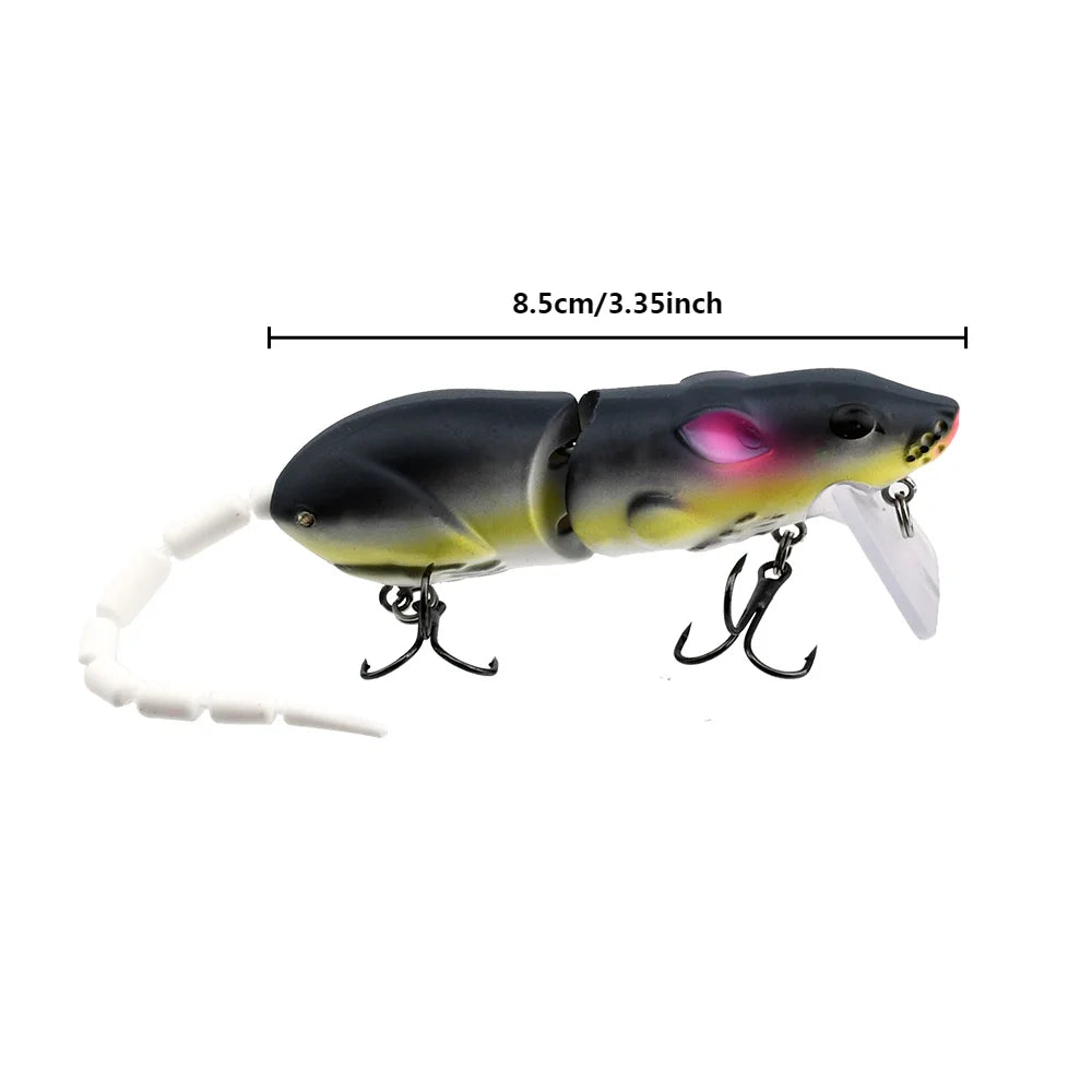 15.5CM Mouse Lure- Artificial Plastic Rat Fishing Lure,  for Pike Bass - Floating
