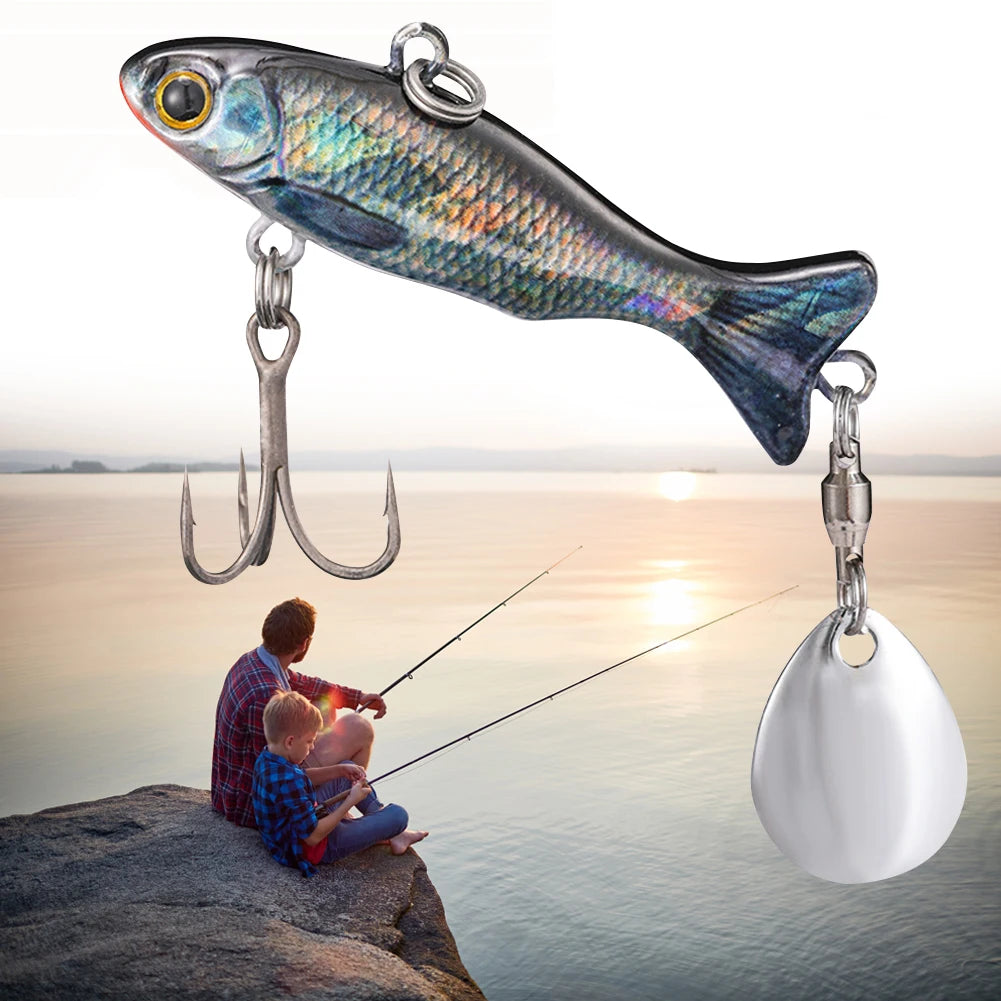 Metal Vib Fishing Lure 23g, Treble Hooks- Bass, Pike, and ALL PREDATORS