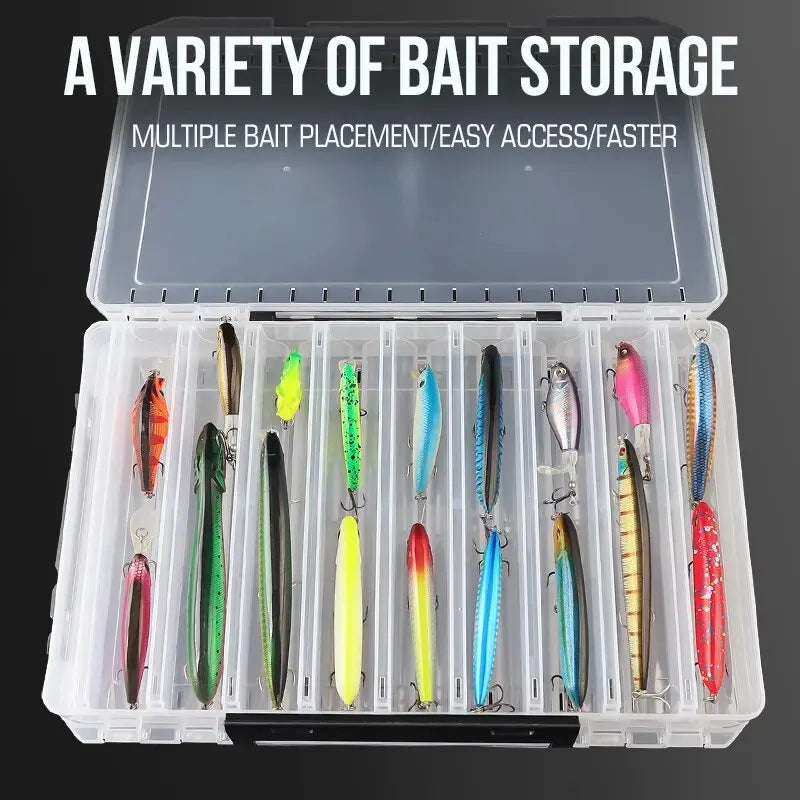 TAIYU 10/14/18 Compartment Double Sided Large Fishing Tackle Box for Storage Big Baits , High Quality Fishing Box