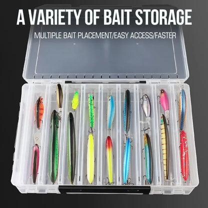 TAIYU 10/14/18 Compartment Double Sided Large Fishing Tackle Box for Storage Big Baits , High Quality Fishing Box