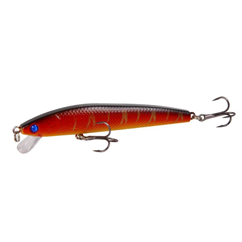 10Pcs Long Tail Minnow Fishing Lure 10cm 9g Floating Hard Bait Artificial Wobbler Crankbait 3D Eye  Fishing Tackle